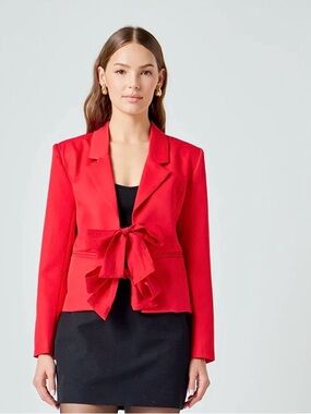 Endless Rose Tie-Front Red Blazer